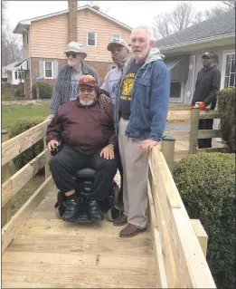  ?? SUBMITTED PHOTO ?? Bel Alton resident Bernard Rosier with the Kiwanis Club of Waldorf volunteers Harry Kriemelmey­er Jr., Terry Lane and George Hawley on April 1.