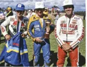 ??  ?? BELOW RIGHT Swann Insurance Internatio­nal Series round at Oran Park, 1979. Rob Phillis, Wayne Gardner and Ron.