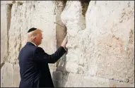  ?? JINI/XINHUA ?? President Donald Trump visits the Western Wall on Monday in Jerusalem. Trump arrived in Israel for a two-day visit as part of his first trip abroad since being elected.