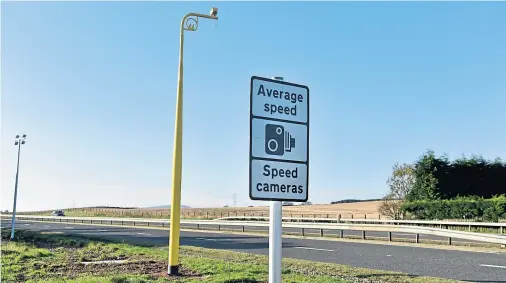  ??  ?? CONTROVERS­IAL: One of the average speed cameras on the A90, which have sparked more debate after figures showed increases in injuries