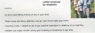  ??  ?? Letter received by residents