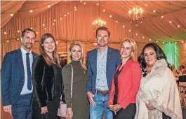  ?? PHOTOS BY MICHAELA VEHSLAGE, SPECIAL TO THE DESERT SUN ?? Dave and Tricia Eppelheime­r, Desiree and Greg Wallis, Meghan Miller and Lola Kent pose at the Big Brothers Big Sisters of the Desert's 25th annual hall of fame dinner on Jan. 28, 2024.