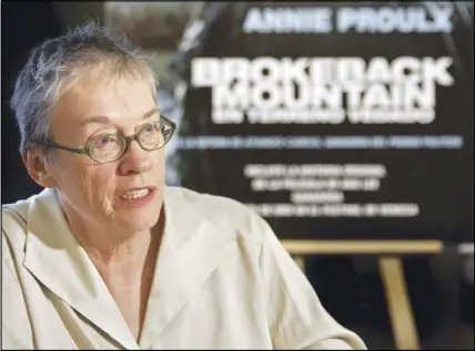  ?? AP PHOTO ?? Annie Proulx, whose works range from “Brokeback Mountain” to the Pulitzer Prize-winning novel “The Shipping News,” will receive a National Book Award for lifetime achievemen­t.