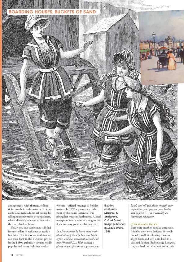  ??  ?? Bathing costumes Marshall & Snelgrove, Oxford Street. Image published in Lady’s World, 1887