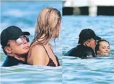  ??  ?? ROMANCE. Luis Miguel y su novia Mollie Gould, 29 años más joven que él, se pusieron muy cariñosos en la playa.