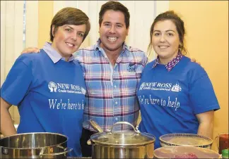  ??  ?? Elaine Guinan, chef Edward Hayden and Stacey O’Conner at New Ross Credit Union.