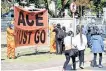  ?? | ITUMELENG ENGLISH African News Agency (ANA) ?? PROTESTERS carry a poster with a message that “ACE MUST GO”.