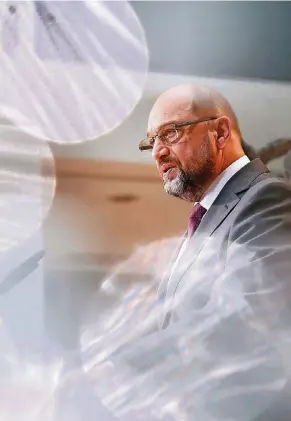  ?? FOTO: AFP ?? SPD-Chef Martin Schulz bei einer Pressekonf­erenz am Montag in Berlin.