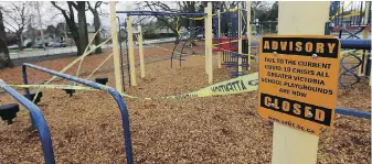  ??  ?? A closed playground at Oaklands Elementary School.