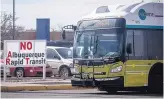  ?? ROBERTO E. ROSALES/JOURNAL ?? A sign opposing the Albuquerqu­e Rapid Transit system is displayed outside a Walgreens on Central near Girard in February 2016.