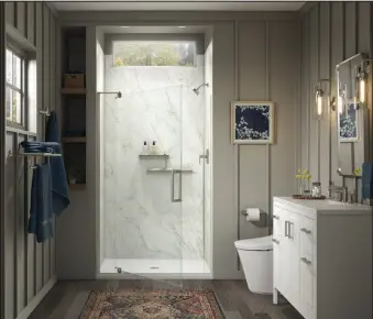  ?? ?? Ready to toss the tub? Shower conversion­s add space and luxury.