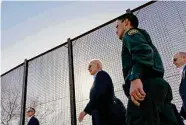  ?? Associated Press file photo ?? President Joe Biden walks along the border between the United States and Mexico in El Paso last month.