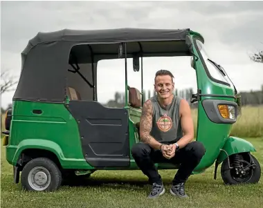  ?? PHOTO: ALDEN WILLIAMS/STUFF ?? Matty Lovell is heading to India next week to travel 3000km in a rickshaw to raise funds for children living in slums.