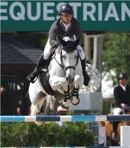  ??  ?? “This is probably the best WEF I’ve had”: Ireland’s Shane Sweetnam tops the 1.50m classic series final with Indra Van De Oude Heihoef