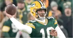  ?? (AP photo/Morry Gash, File) ?? Green Bay Packers’ Jordan Love throws Jan. 1 during an NFL football game against the Minnesota Vikings in Green Bay, Wis.