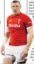  ??  ?? Central casting: Hadleigh Parkes (below) has been impressive in both defence and attack for Wales