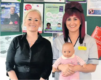  ??  ?? Success story Terri, right, with NHS team leader Karen McDonald