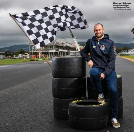  ?? Photo / Getty Images ?? Shane van Gisbergen knows how to find the chequered flag.