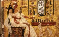  ??  ?? En esta pintura de la tumba de Nefertari, la Gran Esposa Real de Ramsés II, se representa a la reina jugando al Senet.