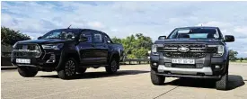  ?? ?? The Toyota Hilux, left, remains SA’s top-selling bakkie, but the new Ford Ranger, right, is starting to put up a fight.