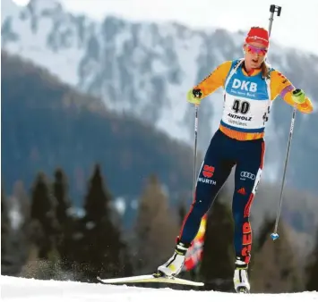  ?? Foto: Witters ?? Als beste deutsche Biathletin landete Denise Herrmann im Sprintrenn­en auf Platz fünf.