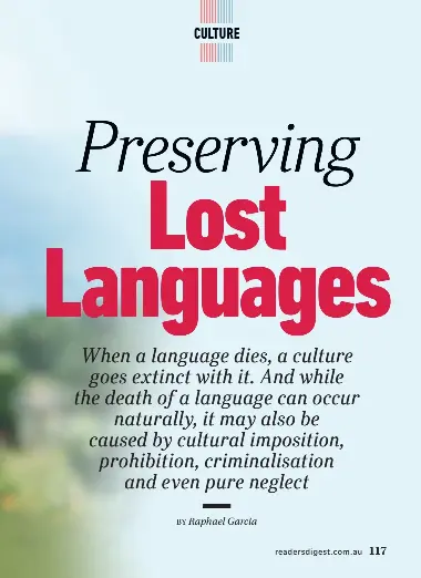 Preserving Lost Languages - PressReader
