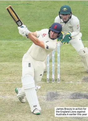  ??  ?? James Bracey in action for the England Lions against Australia A earlier this year