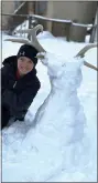  ??  ?? Aiden Meeker, 10, Birdsboro, made a snow deer.