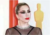  ?? ALLEN J. SCHABEN / LOS ANGELES TIMES ?? Lady Gaga, 38, was seen and photograph­ed with a diamond on her left ring finger Sunday while out in West Hollywood.