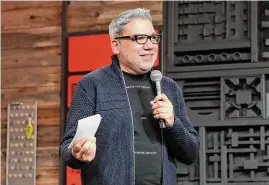  ?? Robin Marchant/TNS ?? Eugene Hernandez, incoming Sundance Film Festival director and head of public programmin­g, attends Sundance Scoop during the 2023 festival.