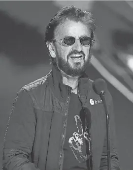  ?? GETTY IMAGES FOR THE RECORDING ACADEMY ?? Ringo Starr speaks at the 63rd Annual GRAMMY Awards at Los Angeles Convention Center on Sunday.