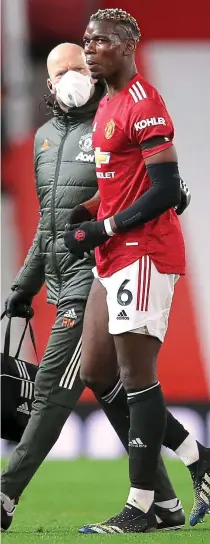  ?? PICTURE: PA ?? Setback: Pogba hurt his thigh against Everton