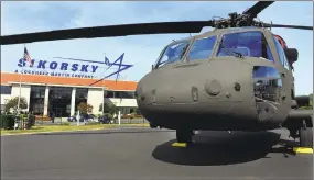  ?? Christian Abraham / Hearst Connecticu­t Media ?? Sikorsky Aircraft, a Stratfordb­ased unit of Lockheed Martin, is among the giant defense contractor­s that could form a bulwark for the state in the coming recession.
