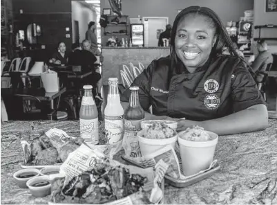  ?? William Luther / Staff photograph­er ?? Army veteran Nicola Blaque brings Caribbean cuisine to San Antonio at her acclaimed restaurant, The Jerk Shack. She also has a restaurant at the Pearl, Mi Roti, and one in the plans for Hemisfair.