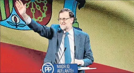  ?? ZIPI / EFE ?? Marino Rajoy en el congreso del PP de Madrid el pasado viernes