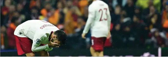  ?? PIC: SKYSPORTS ?? Despair: Fernandes reacts at the end of the 3-3 draw in Istanbul