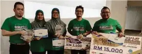  ??  ?? Team Green Dream won the grand prize of RM15,000 for its project “In-Situ Micro Algae Bioenginee­red Harvester”. The team also received RM2,500 for Best Business Model award.