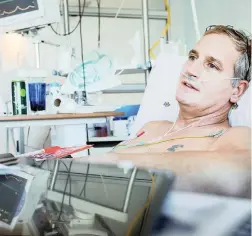  ?? PICTURE: DAVID RITCHIE ?? HEARTBREAK: Long-distance swimmer Werner Kyrt Krauss, 49, was first admitted to hospital last September with acute pulmonary oedema. He is now awaiting a heart transplant to save his life.