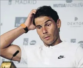  ?? FOTO: EFE ?? Rafa Nadal, ayer durante su rueda de prensa previa a su participac­ión en el torneo