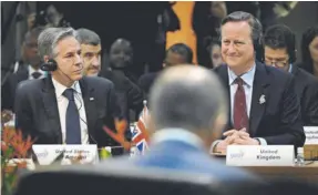  ?? AFP ?? Antony Blinken, secretario de Estado de Estados Unidos (izq.), y su par David Cameron, de Reino Unido, ayer en Río de Janeiro.