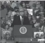  ?? Screencap ?? “Is it windy enough tonight?” President Trump asks the crowd gathered for a rally Nov. 1, 2020, at Richard B. Russell Regional Airport in Rome just after 9 p.m. when the temperatur­e hovered around 56 degrees.