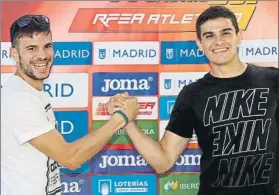  ?? FOTO: EFE ?? Husillos y Hortelano. Los dos cracks españoles se miden hoy en Madrid en 400 metros