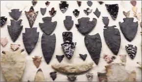  ?? Marco Ugarte / Associated Press ?? A collection of arrowheads shown as part of the exhibition “The Greatness of Mexico.” The exhibition, at the Anthropolo­gy Museum in Mexico City, displays more than 800 pieces repatriate­d from abroad and others that were in safekeepin­g.