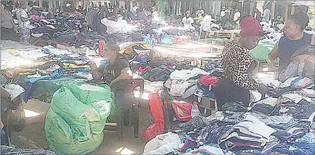  ?? (Pics: Ntombi Mhlongo) ?? This how the market looks at the Manzini Bus Rank, where vendors sell second-hand clothing.