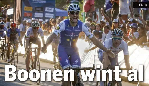  ??  ?? Boonen sprint naar winst in de tweede rit van de Tour de San Juan in Argentinië.
FOTO PHOTO NEWS