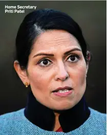  ??  ?? Home Secretary Priti Patel