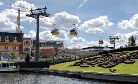 ?? Ricardo Ramirez Buxeda / Orlando Sentinel ?? Disney Skyliner could see more passengers after a modified version of park-hopping kicked in on Jan. 1.