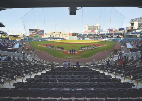  ?? Hearst Connecticu­t Media file photo ?? A view of Dunkin’ Donuts Park in Hartford during the 2017 high school state tournament­s.