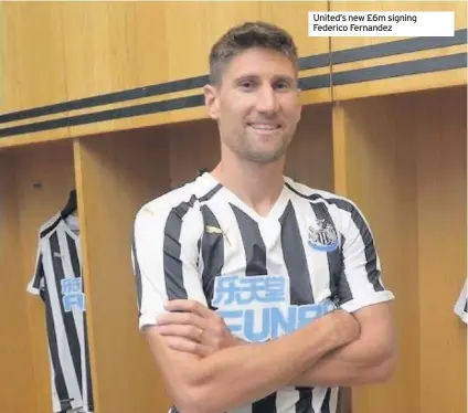  ??  ?? United’s new £6m signing Federico Fernandez