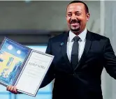  ??  ?? Primo ministro
Al premier etiope Abiy Ahmed Ali, 43 anni, l’11 ottobre dello scorso anno è stato assegnato il premio Nobel per la pace